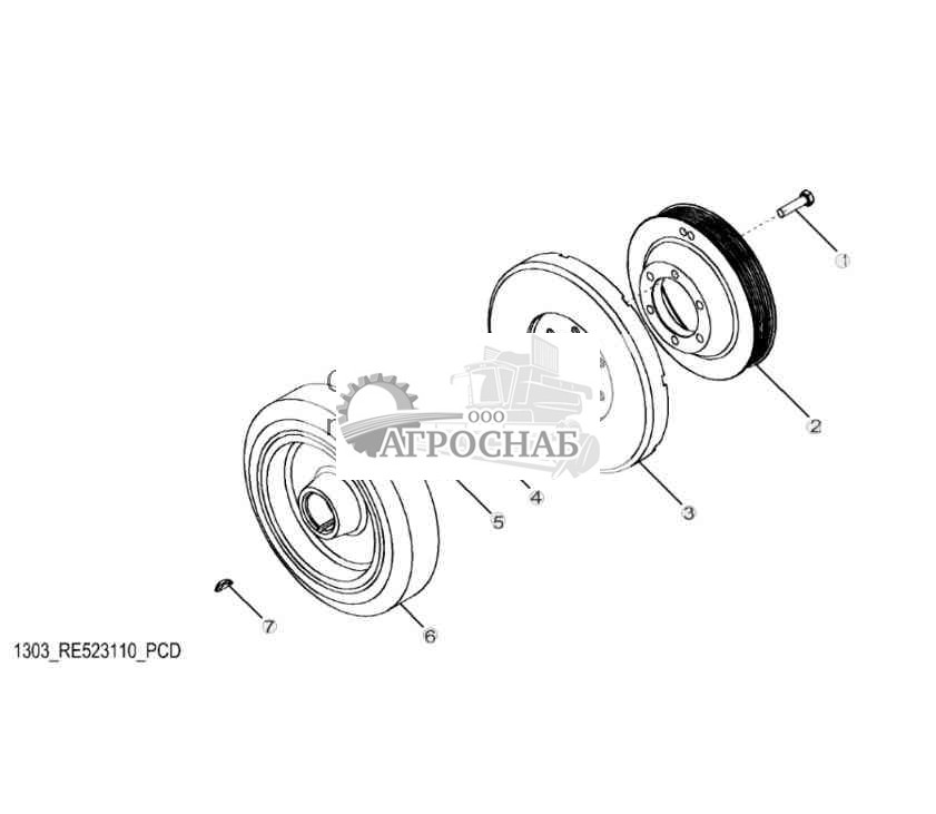 1303 Демпфер и шкив коленчатого вала 